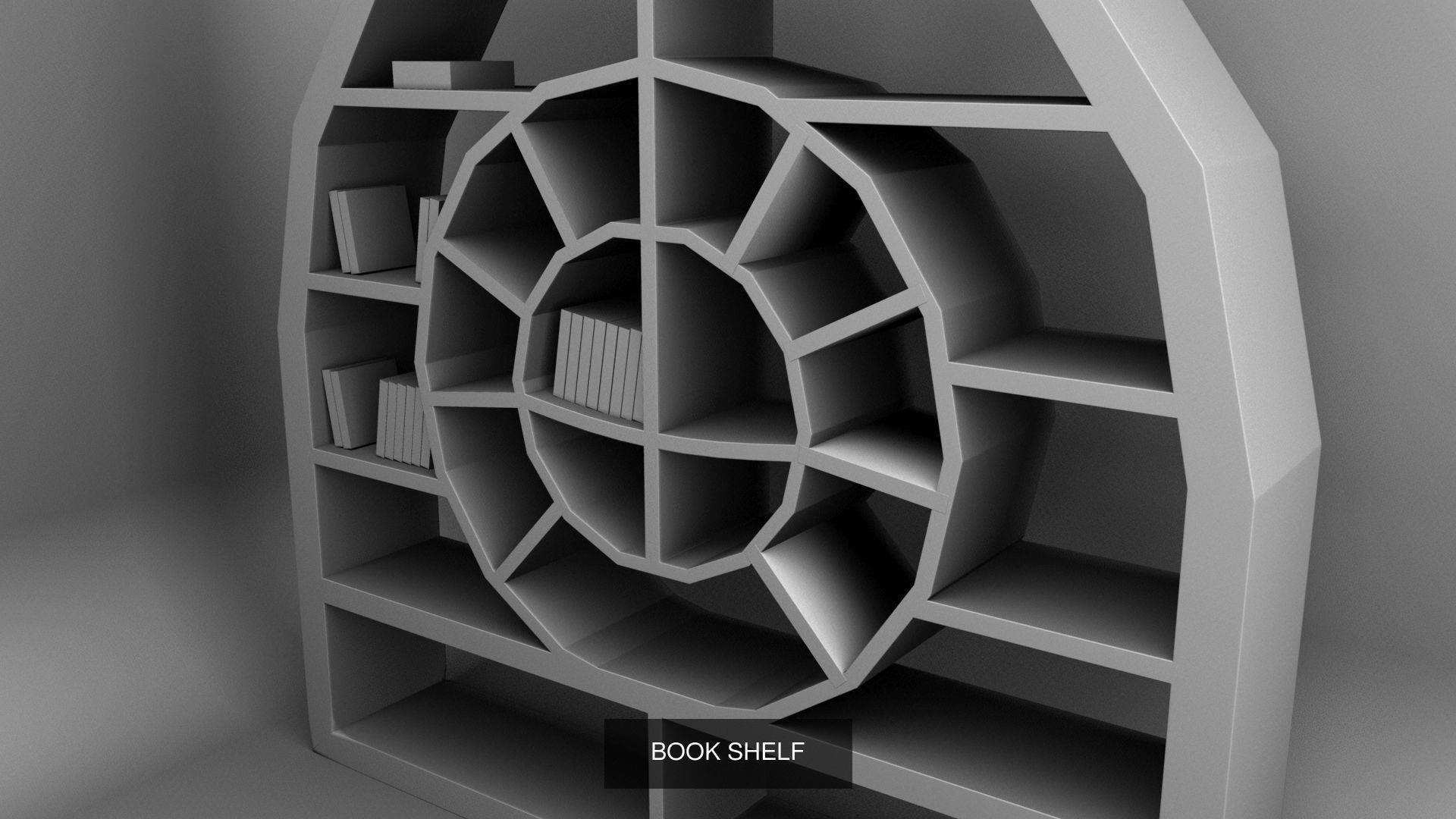 CREATIVE BOOK SHELVES 3D Model Collection_2
