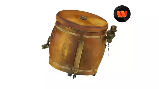 Wooden Beer Keg Raw Scanned