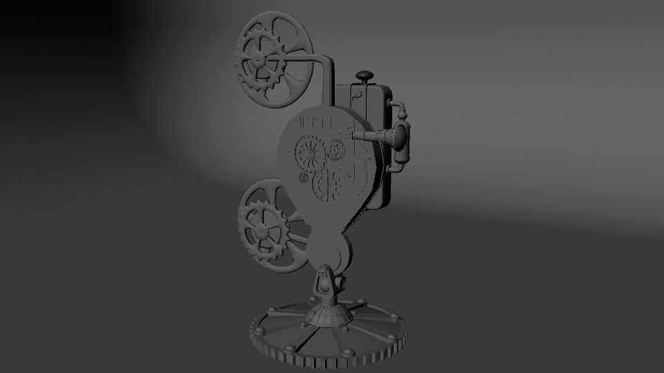 OLD FILM PROJECTOR 3D model_9