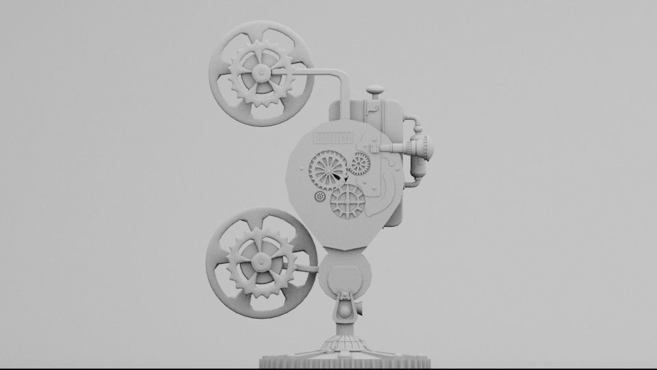 OLD FILM PROJECTOR 3D model_3