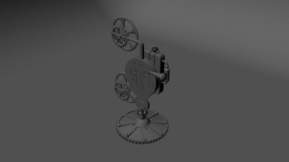 OLD FILM PROJECTOR 3D model_10