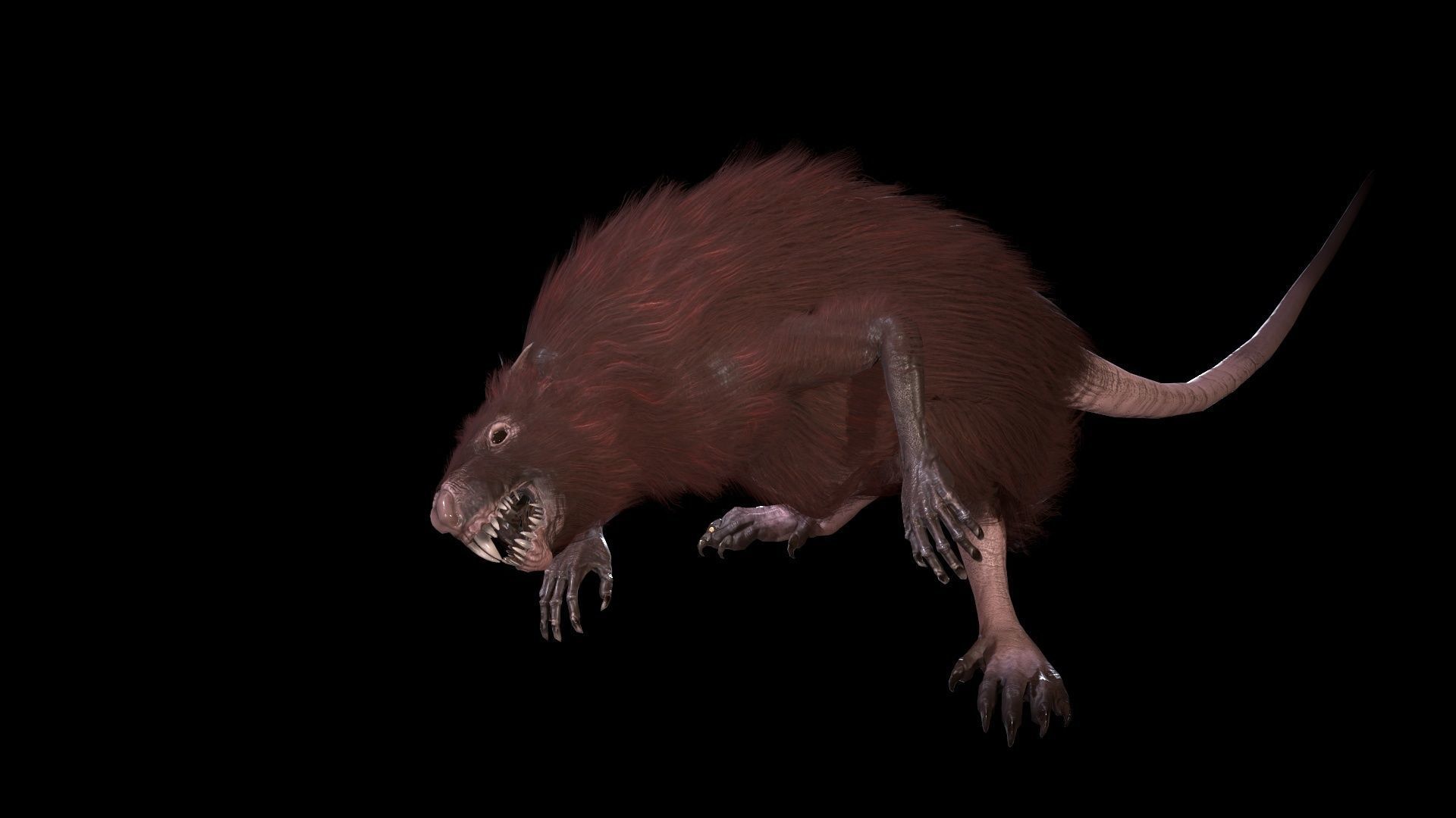 WereRat rat Low-poly 3D model_11