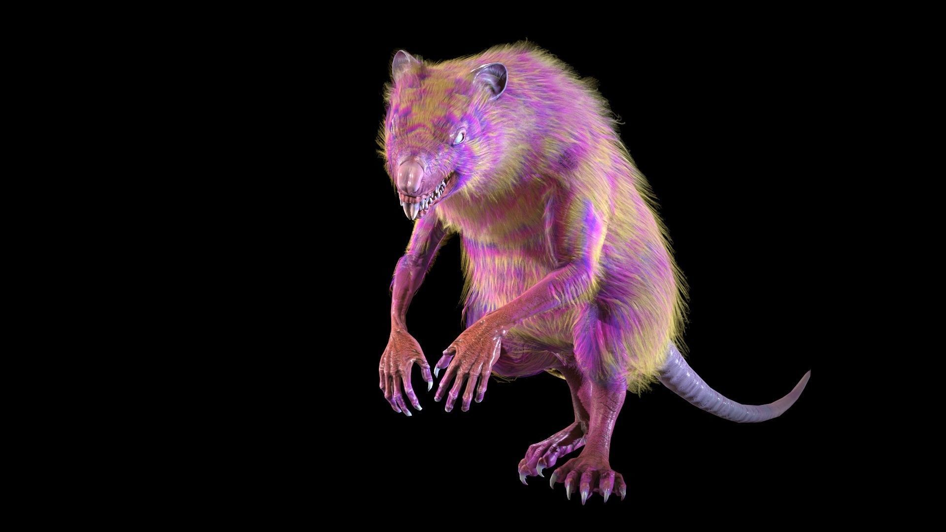WereRat rat Low-poly 3D model_17