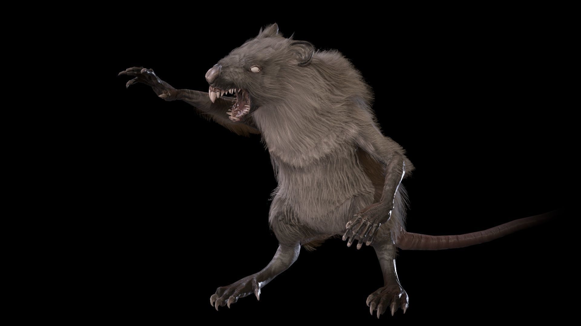 WereRat rat Low-poly 3D model_22