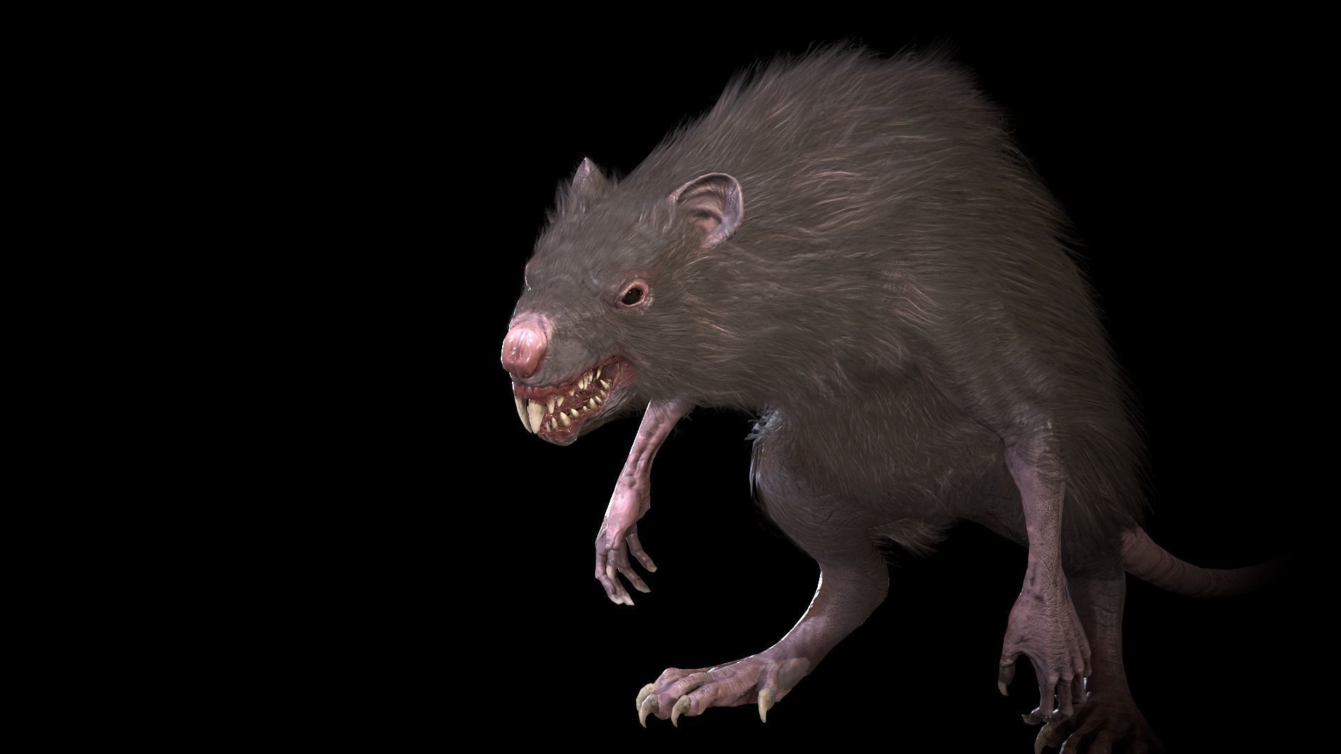 WereRat rat Low-poly 3D model_27