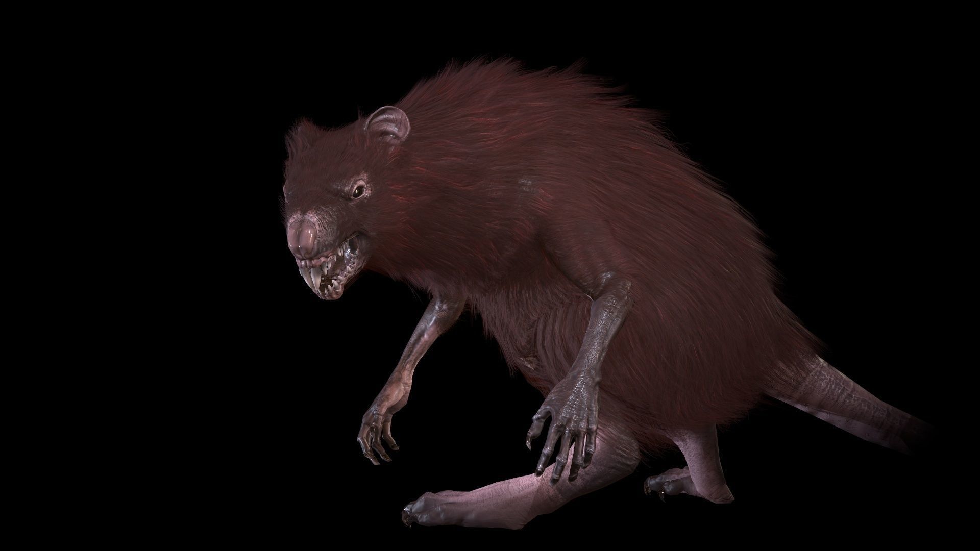 WereRat rat Low-poly 3D model_13