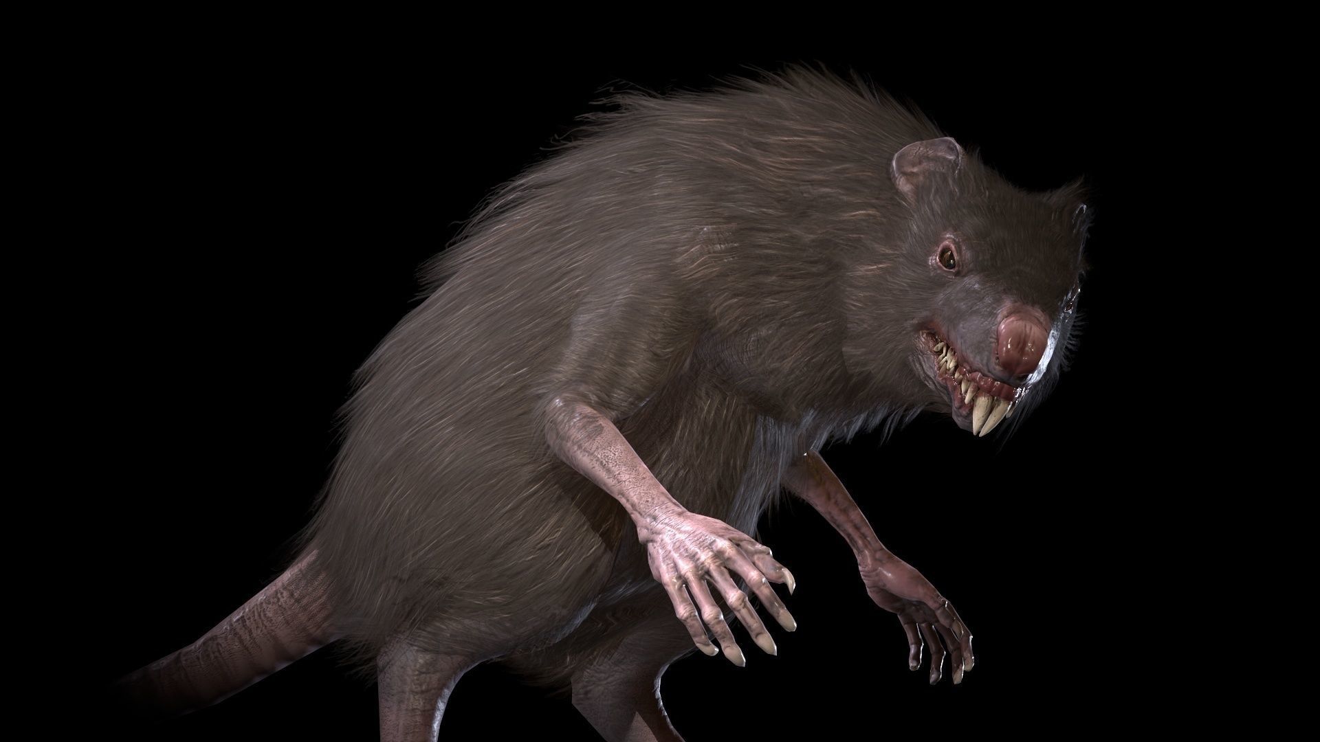 WereRat rat Low-poly 3D model_30