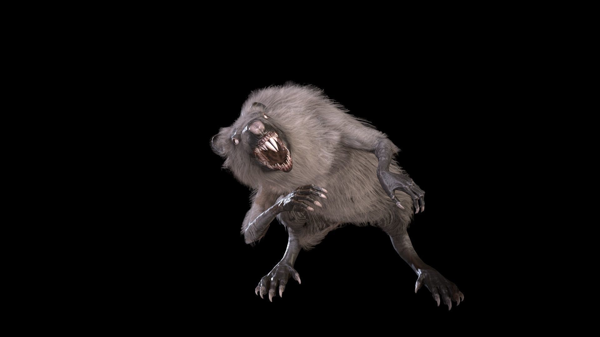 WereRat rat Low-poly 3D model_23