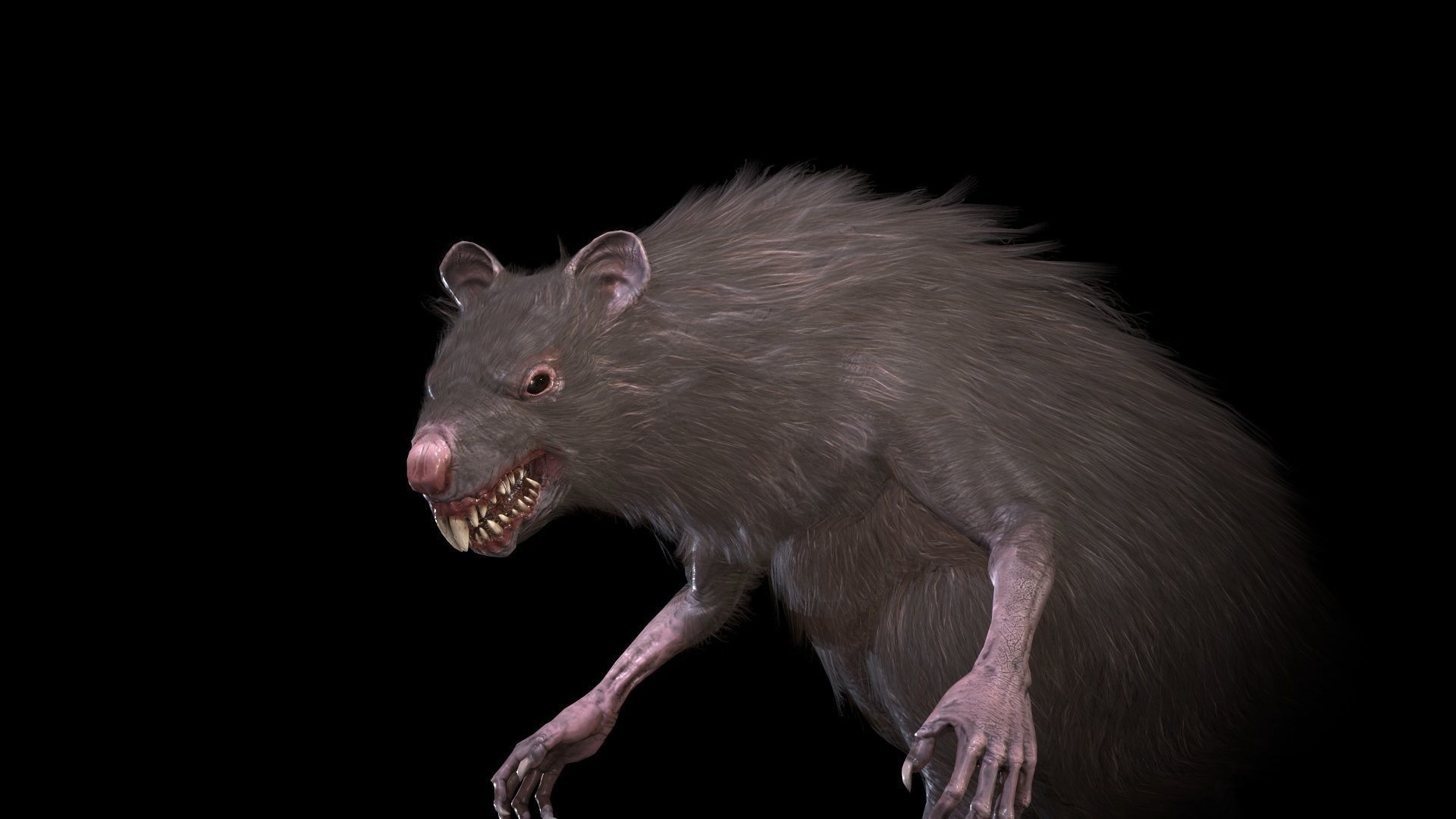 WereRat rat Low-poly 3D model_28