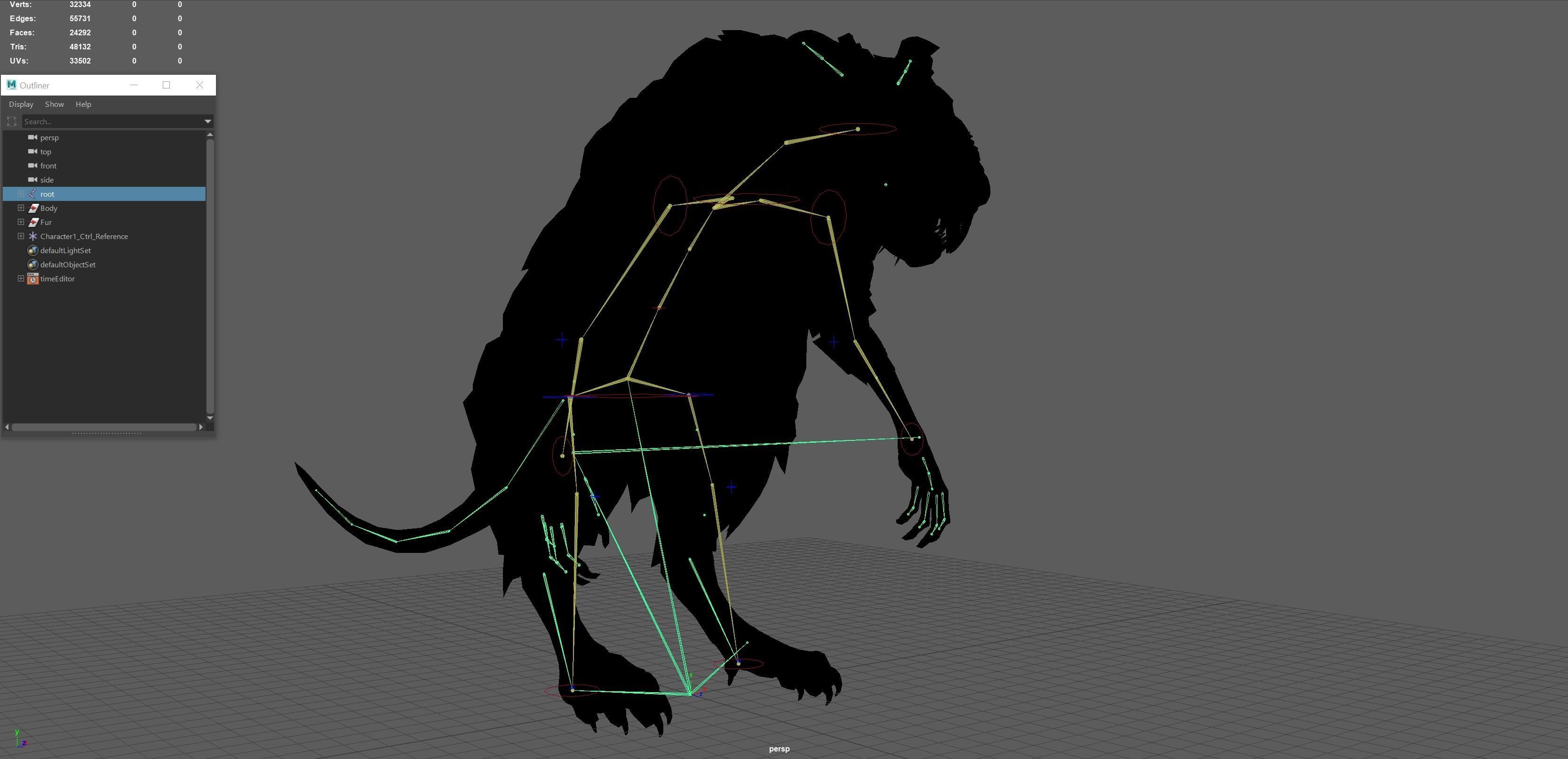 WereRat rat Low-poly 3D model_45