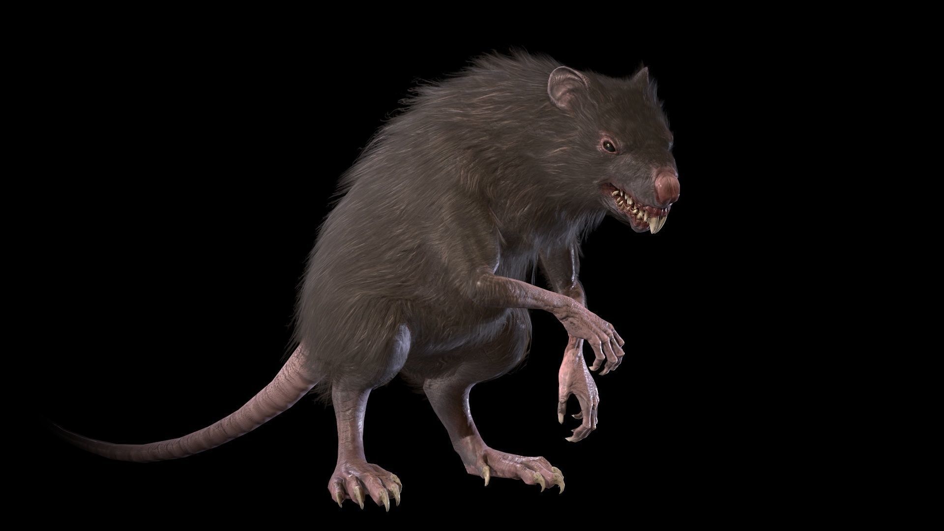 WereRat rat Low-poly 3D model_5