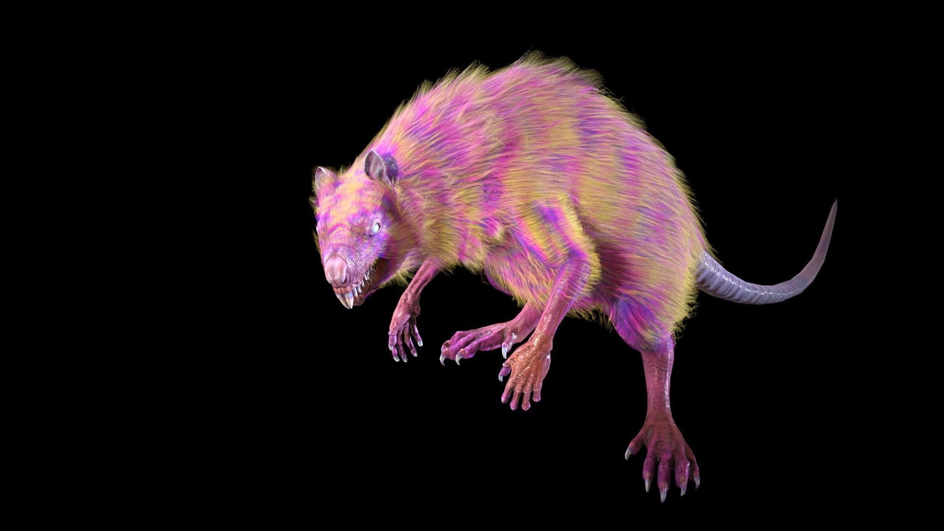 WereRat rat Low-poly 3D model_19