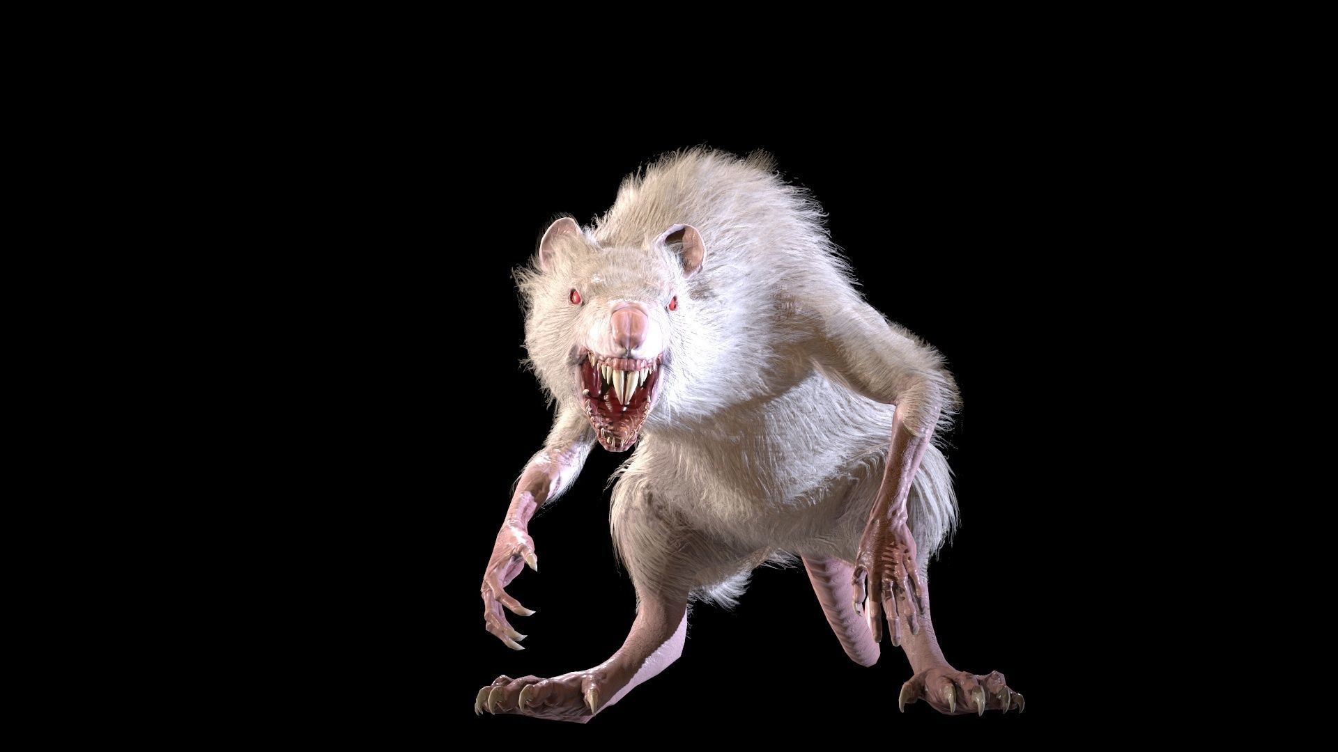 WereRat rat Low-poly 3D model_9