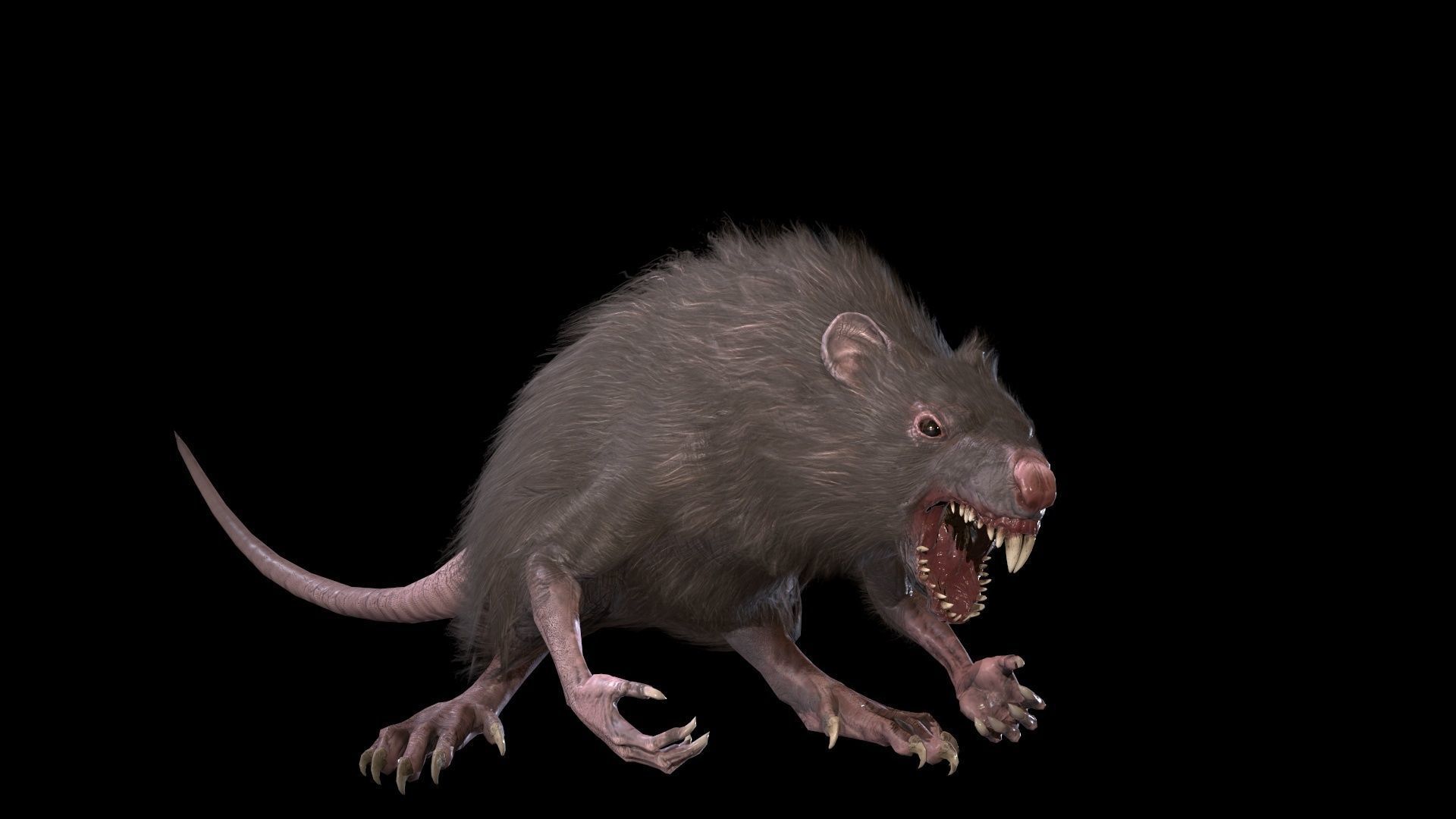 WereRat rat Low-poly 3D model_4