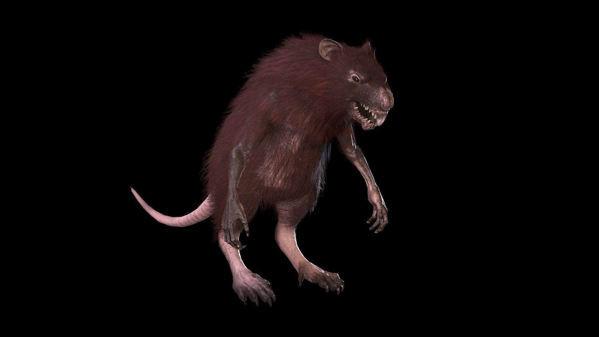WereRat rat Low-poly 3D model_43