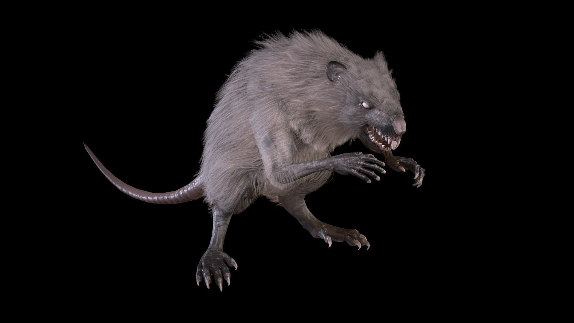 WereRat rat Low-poly 3D model_3
