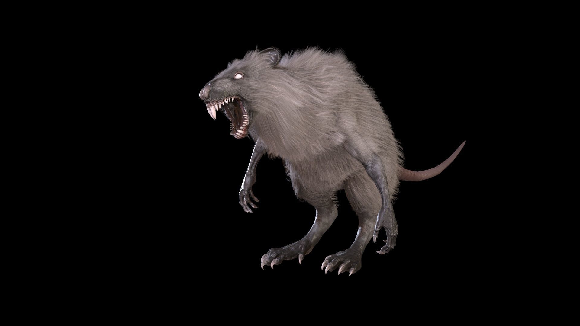 WereRat rat Low-poly 3D model_20