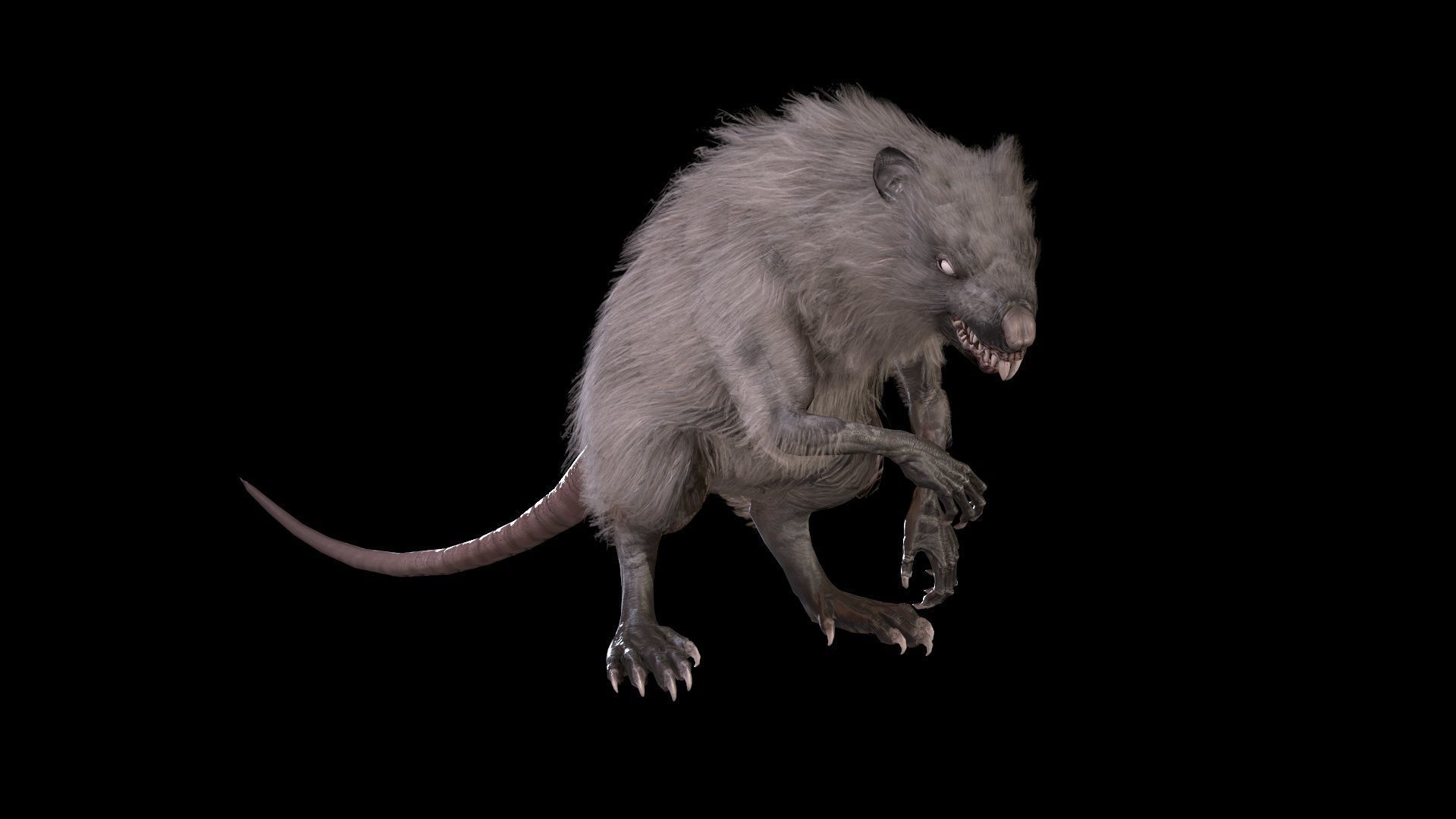 WereRat rat Low-poly 3D model_25