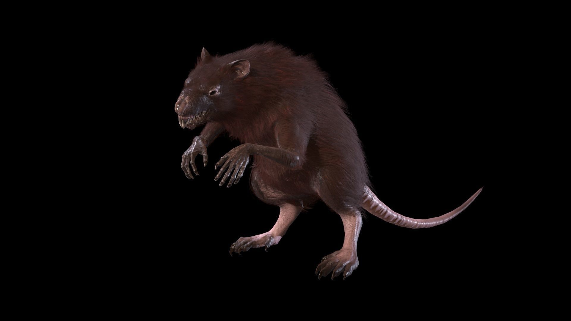 WereRat rat Low-poly 3D model_12