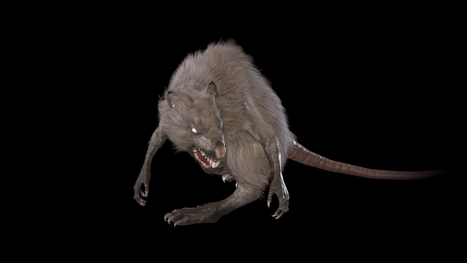 WereRat rat Low-poly 3D model_14