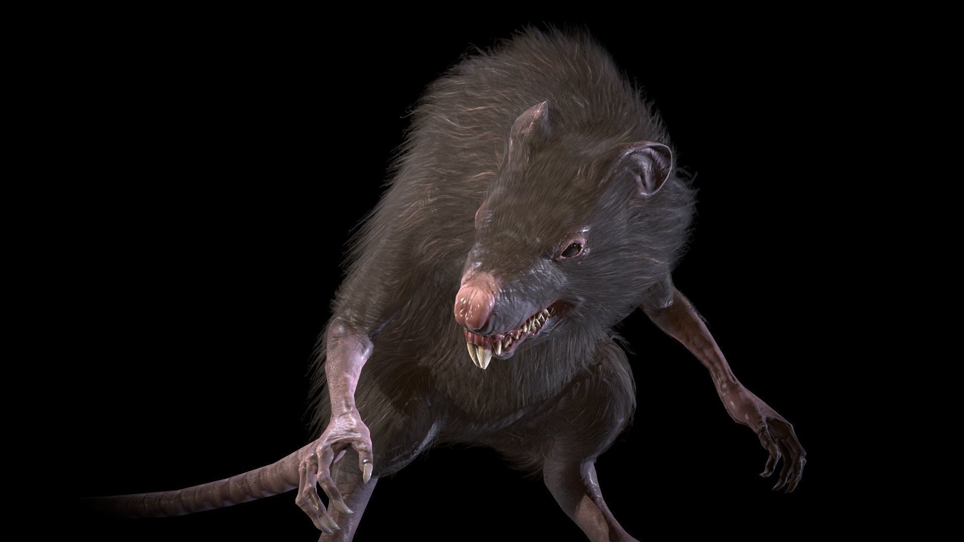 WereRat rat Low-poly 3D model_29