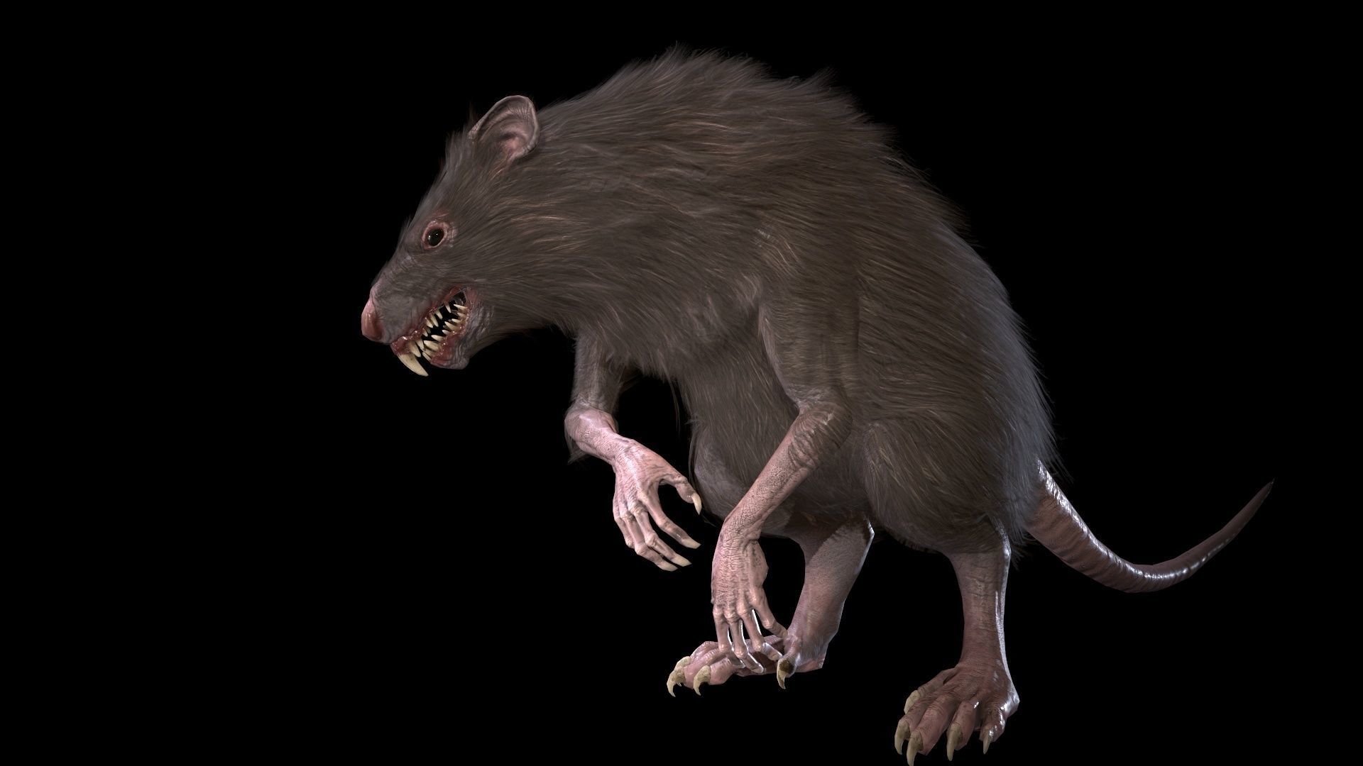 WereRat rat Low-poly 3D model_6