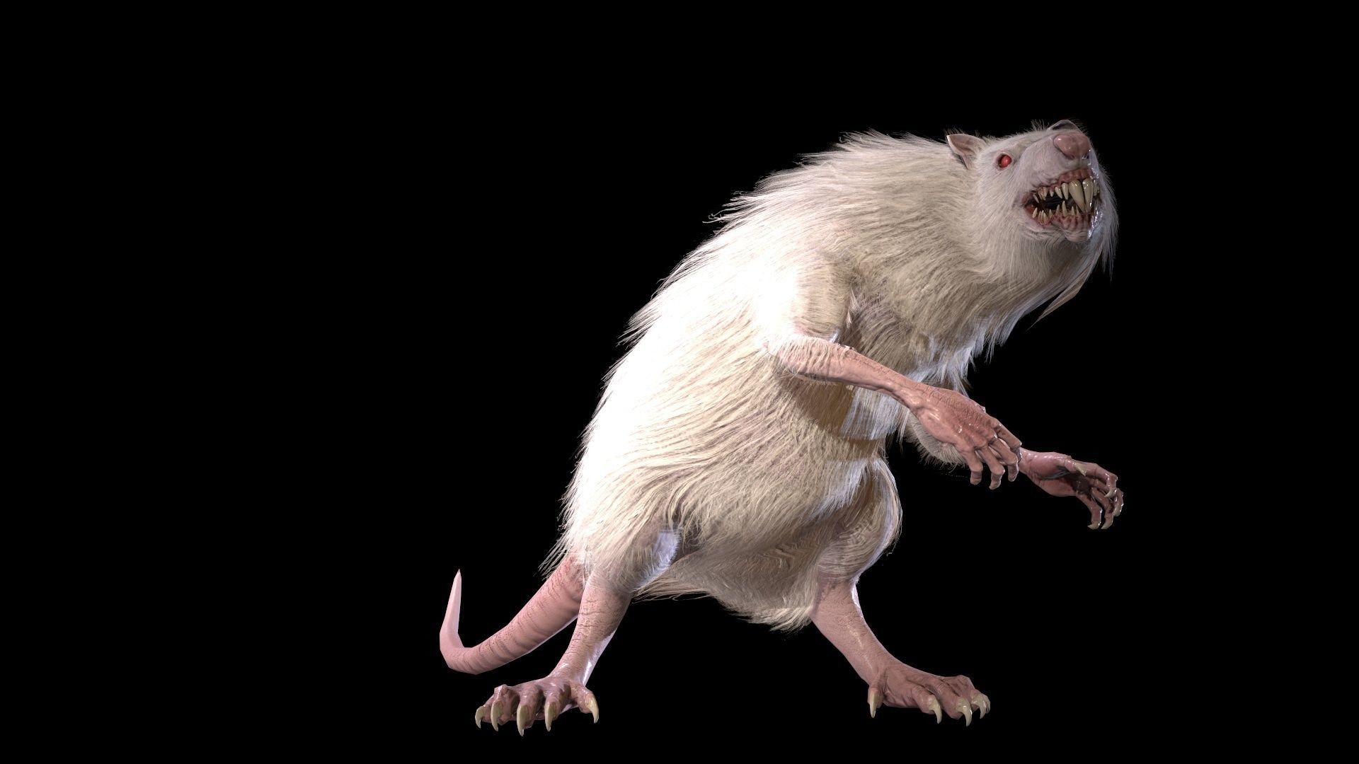 WereRat rat Low-poly 3D model_10