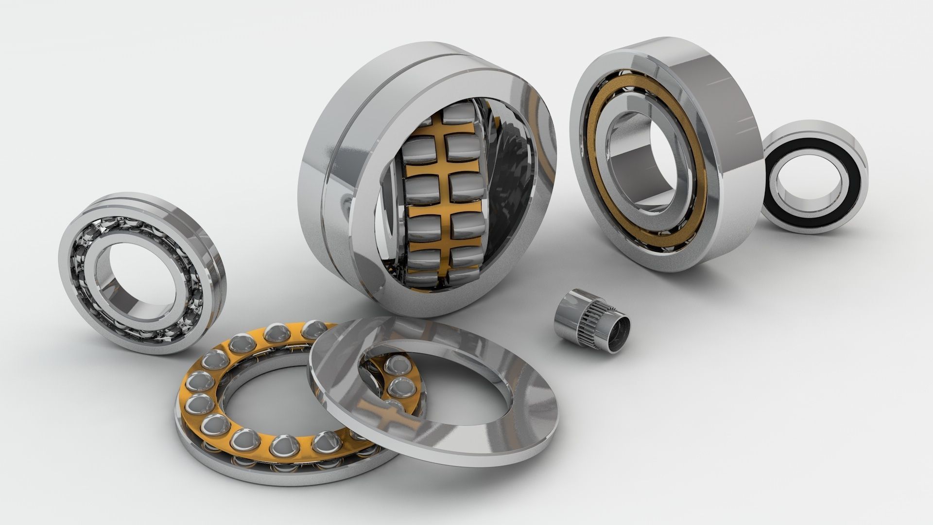 A set of models of six ball and roller bearings 3D model_17