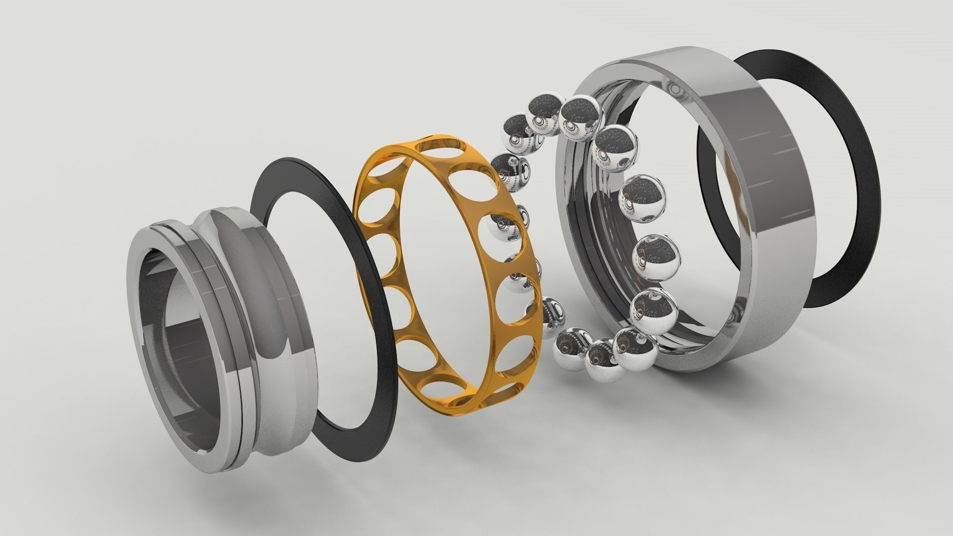 A set of models of six ball and roller bearings 3D model_8