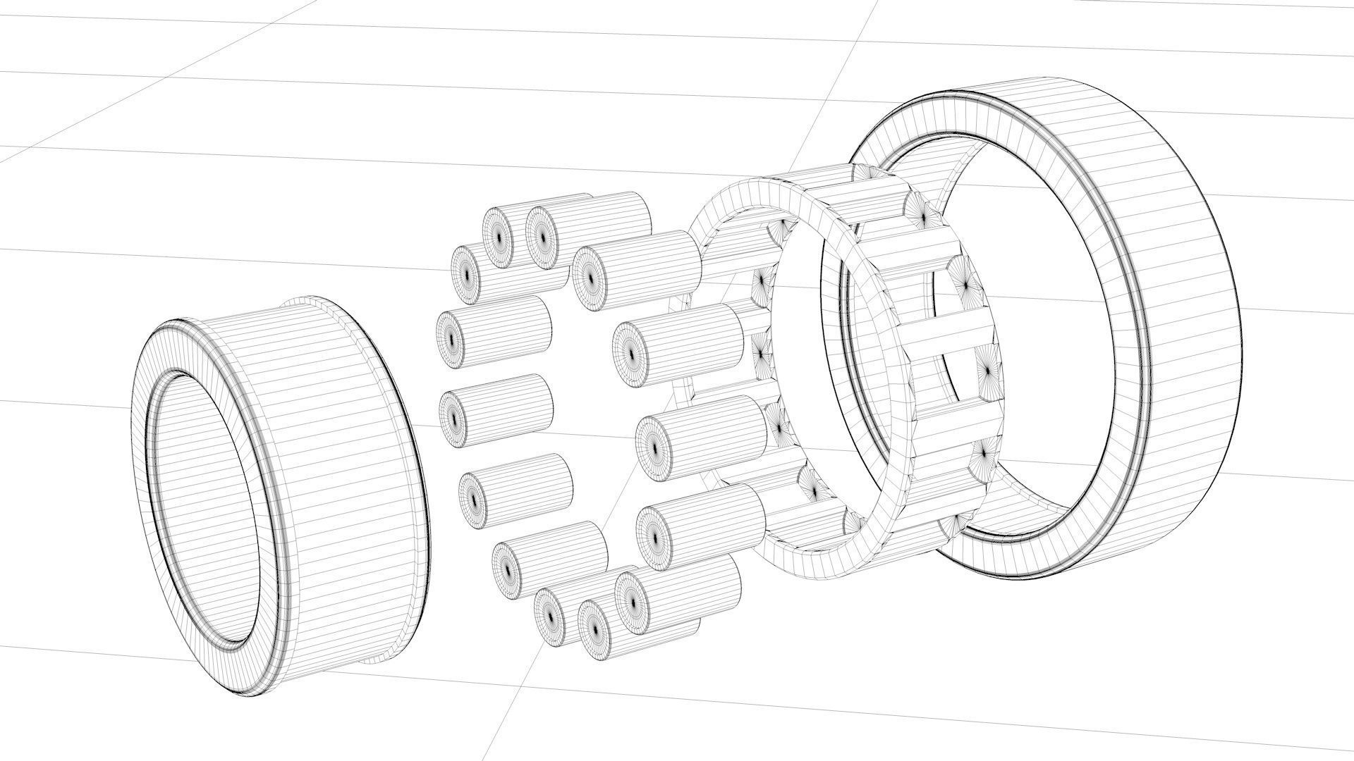 A set of models of six ball and roller bearings 3D model_14