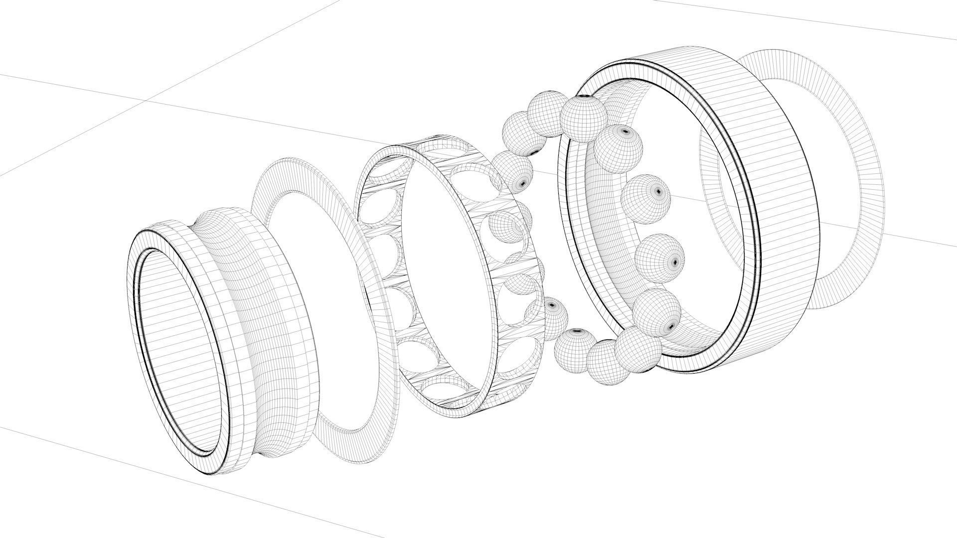 A set of models of six ball and roller bearings 3D model_9