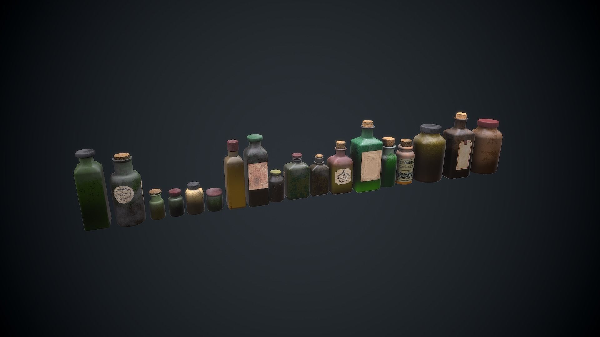 Old Jars Low-poly 3D model_6