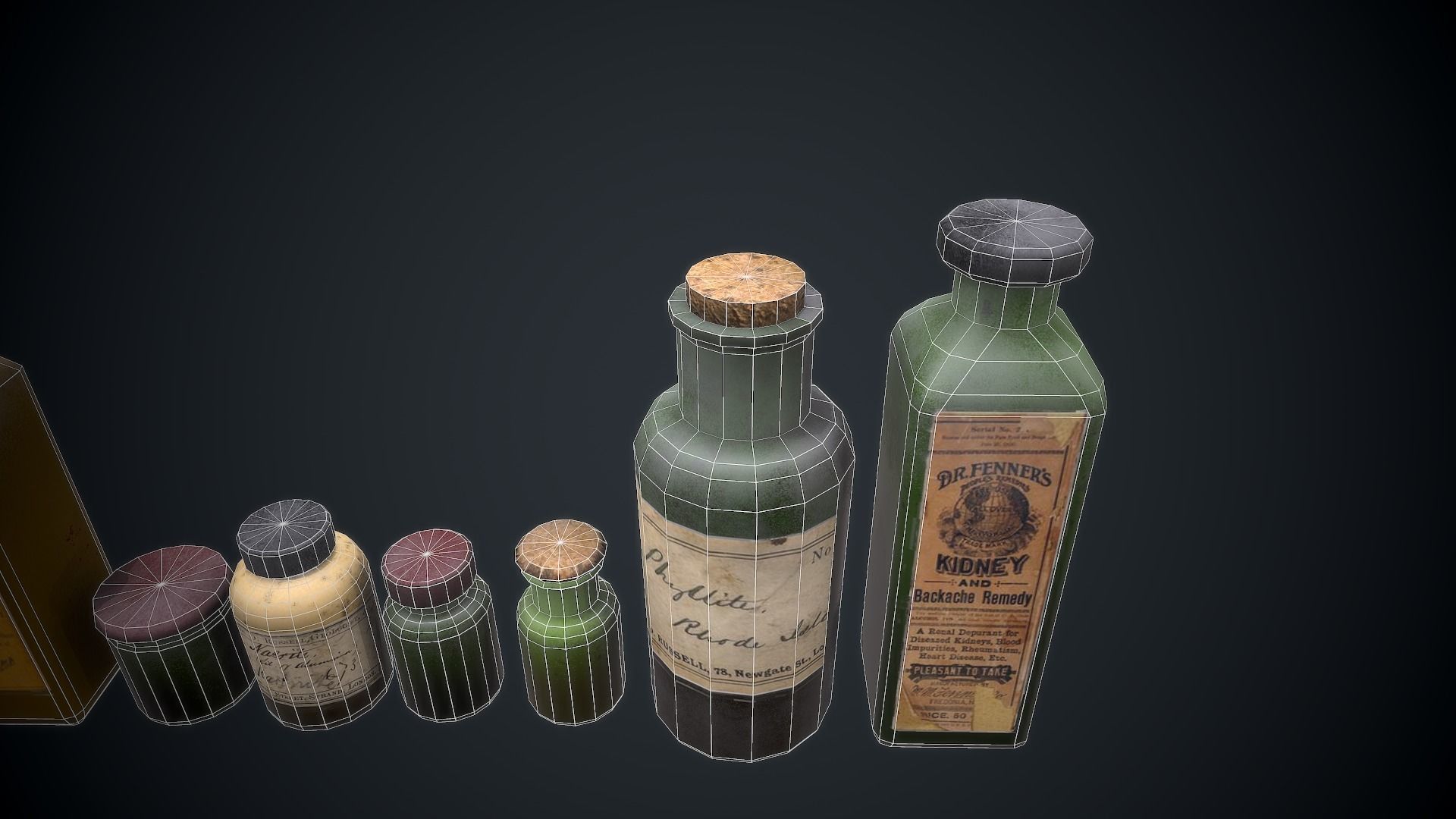 Old Jars Low-poly 3D model_11