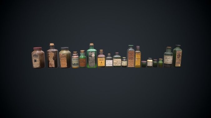 Old Jars Low-poly 3D model
