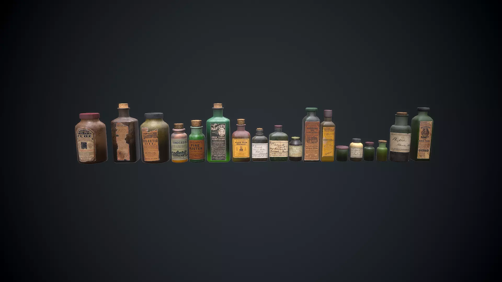 Old Jars Low-poly 3D model_0