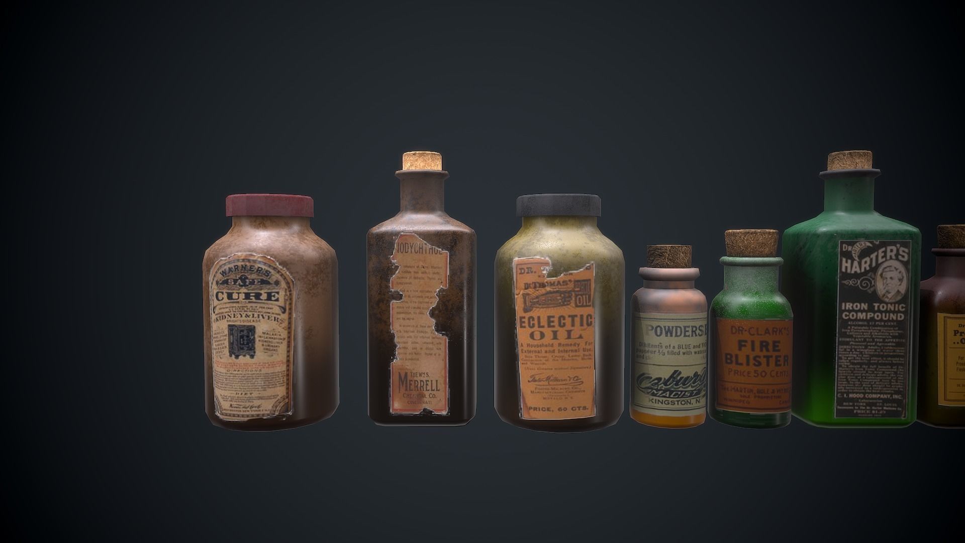 Old Jars Low-poly 3D model_2