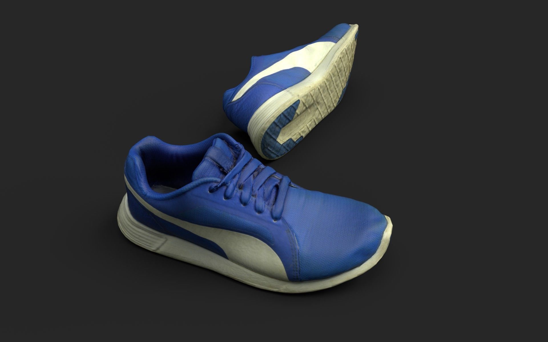 Pair of Sneakers Low-poly 3D model_5
