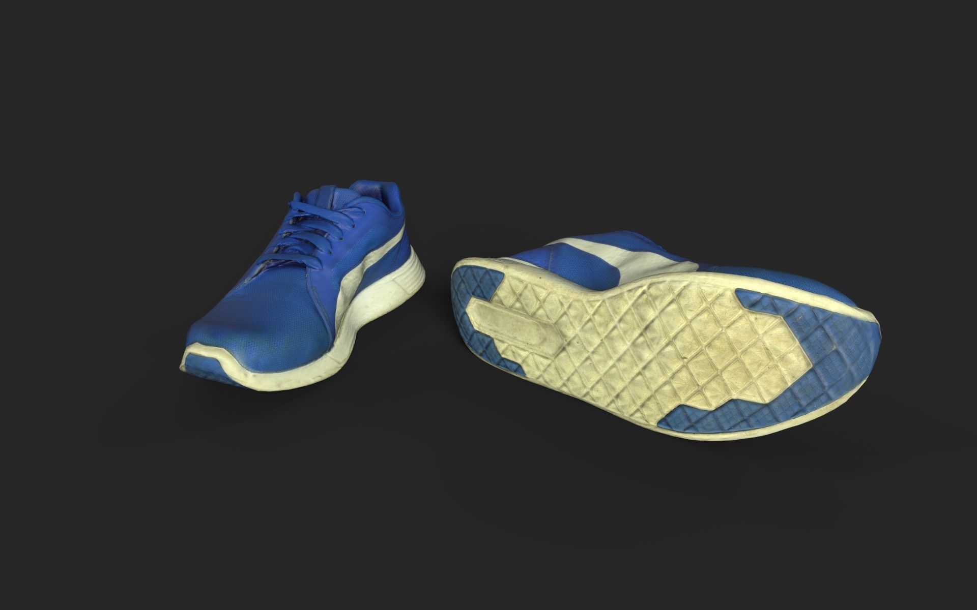 Pair of Sneakers Low-poly 3D model_1