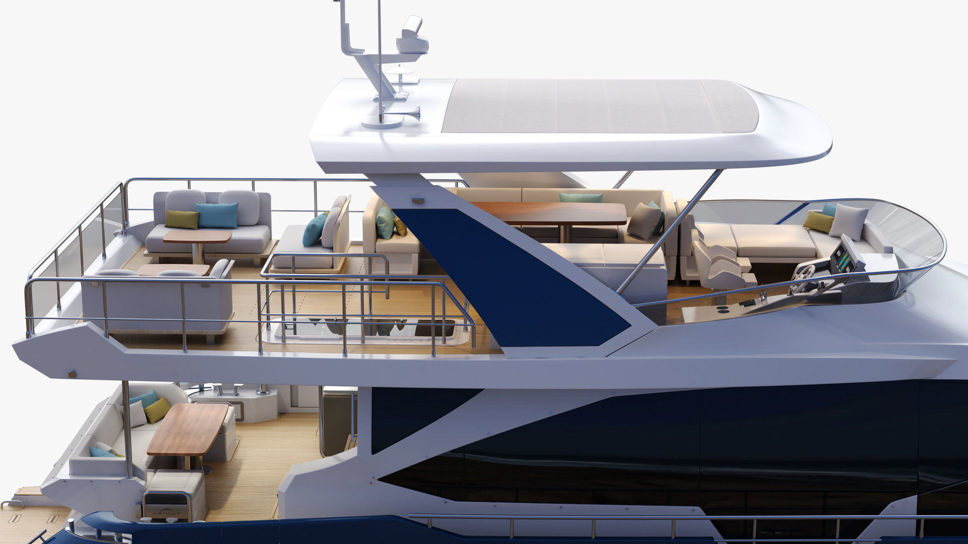 Luxury Motor Yacht Generic 3D model_13