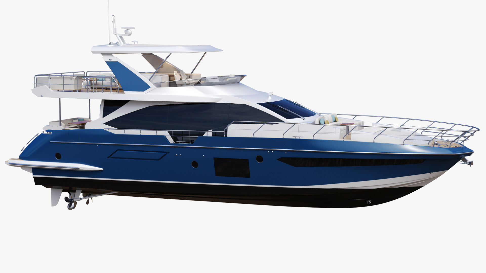 Luxury Motor Yacht Generic 3D model_7