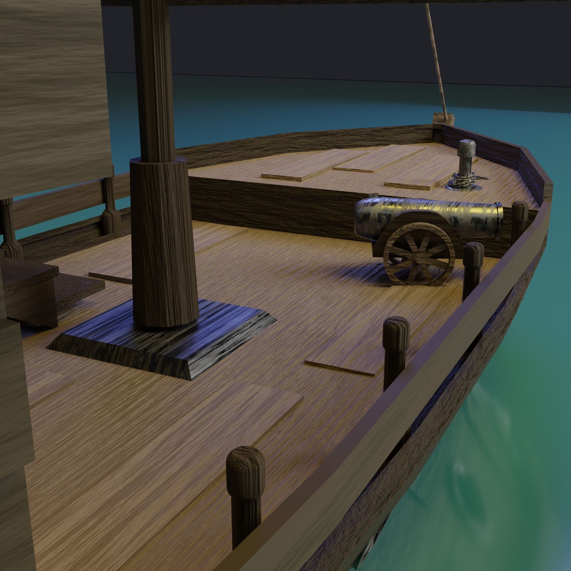 Stylized Pirate Ship 3D model_1