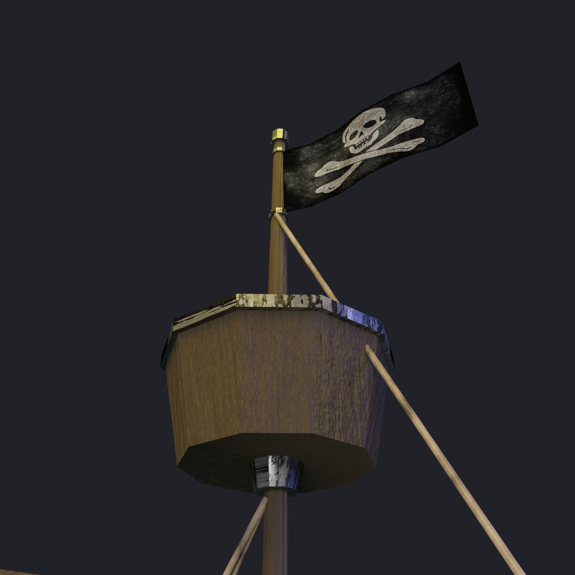 Stylized Pirate Ship 3D model_4