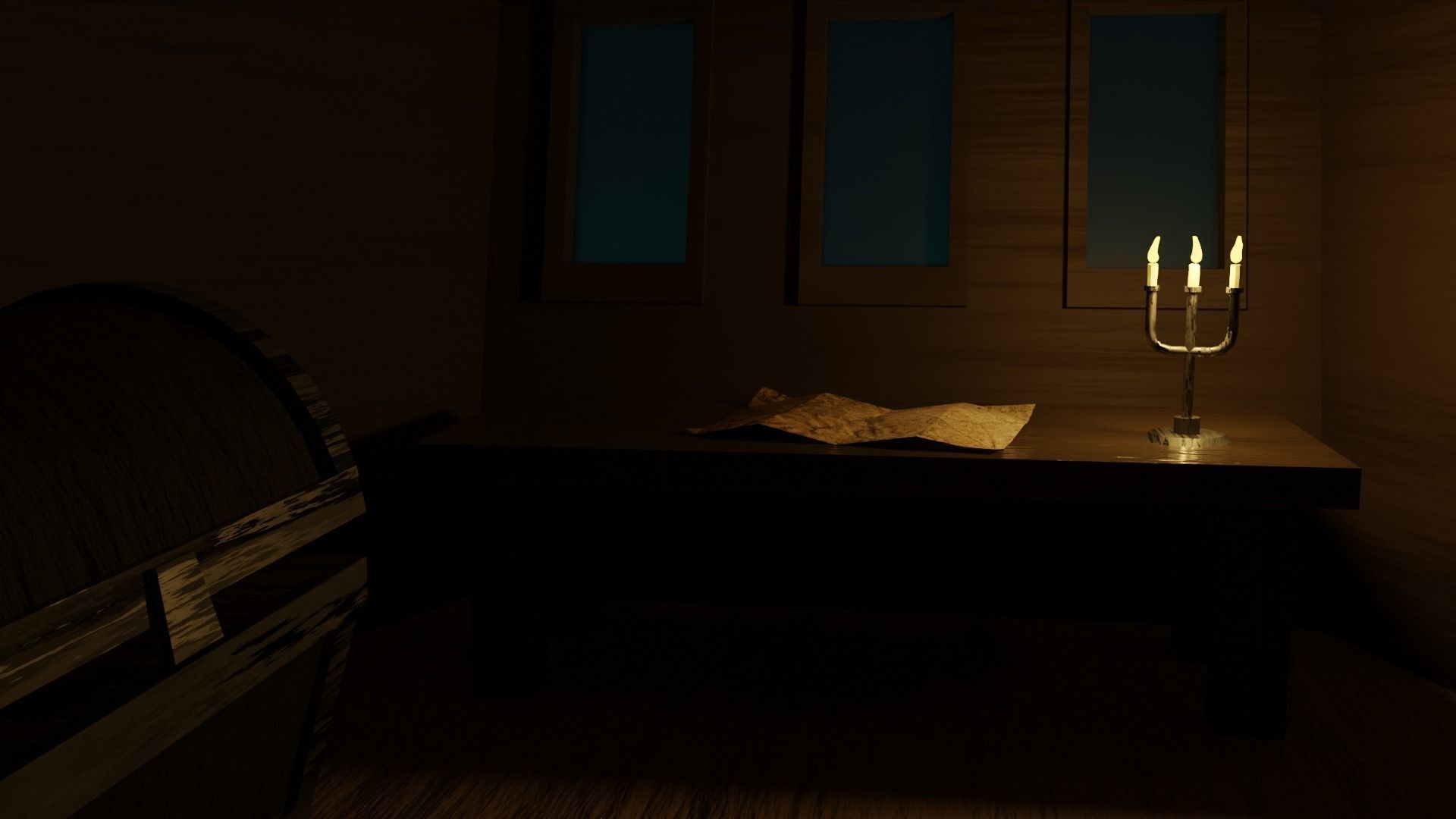 Stylized Pirate Ship 3D model_2