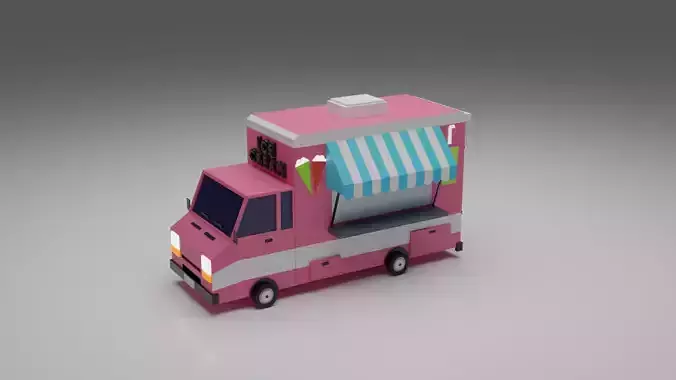 Ice Cream Van Low-poly 
