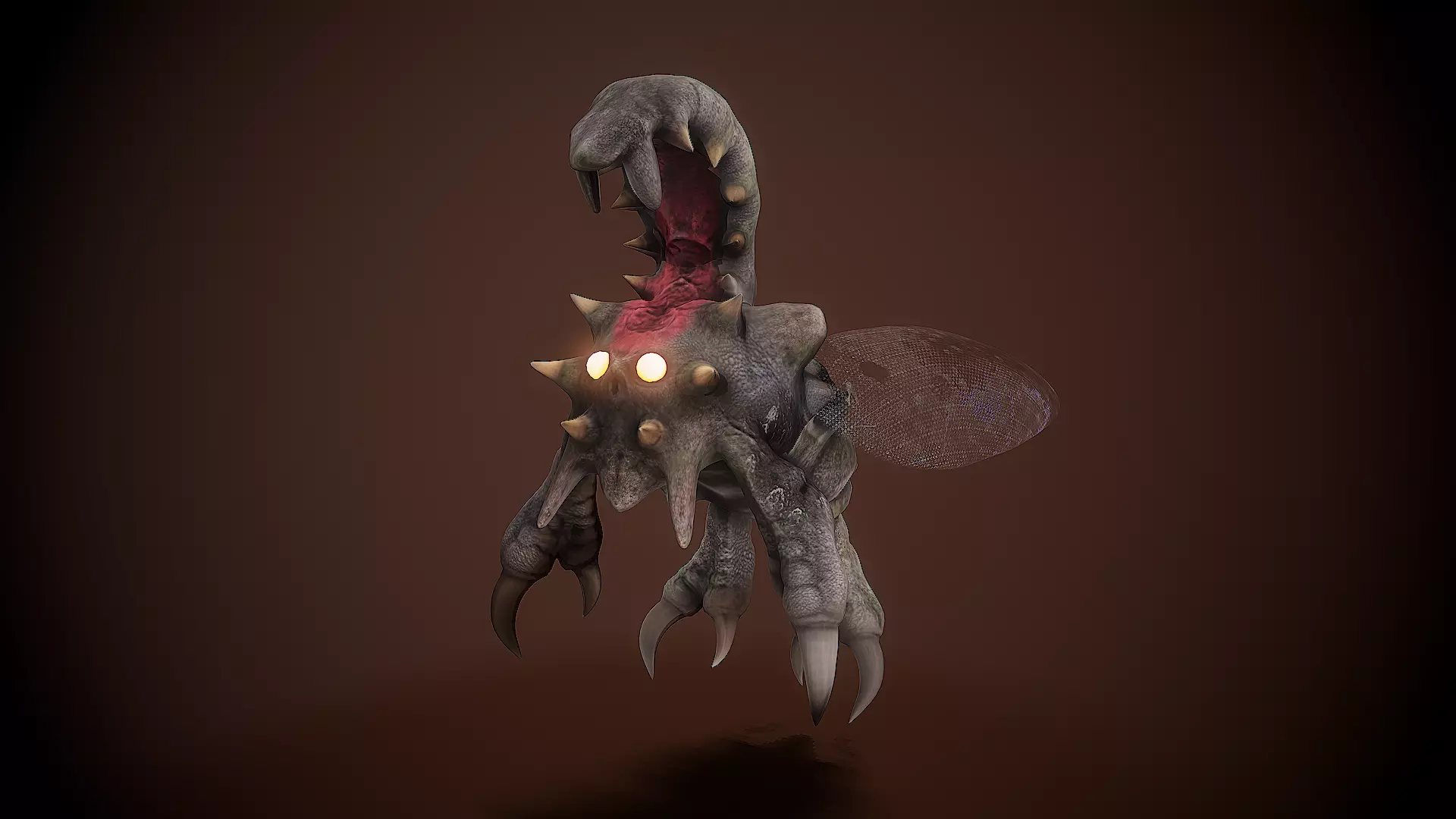 flying worms creature 1 Low-poly 3D model