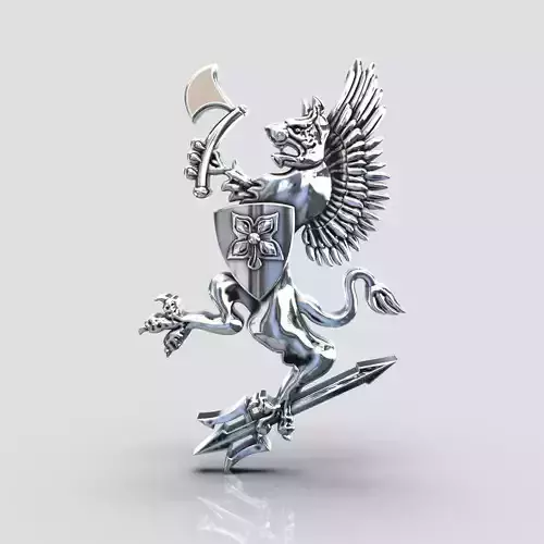 Griffin silver lion