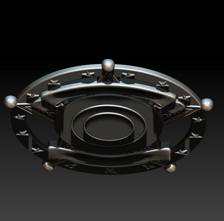 badge metal sheriff 3D print model_9