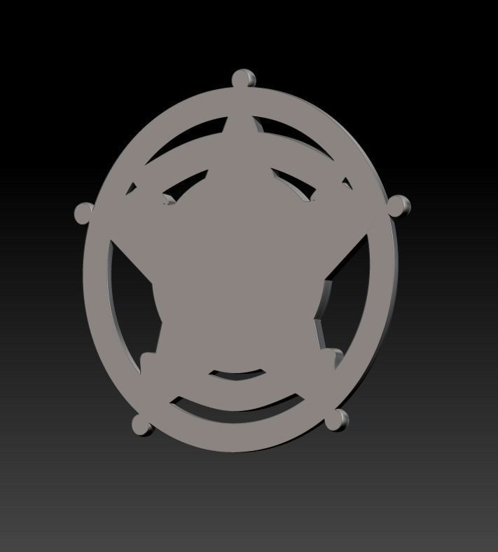 badge metal sheriff 3D print model_13