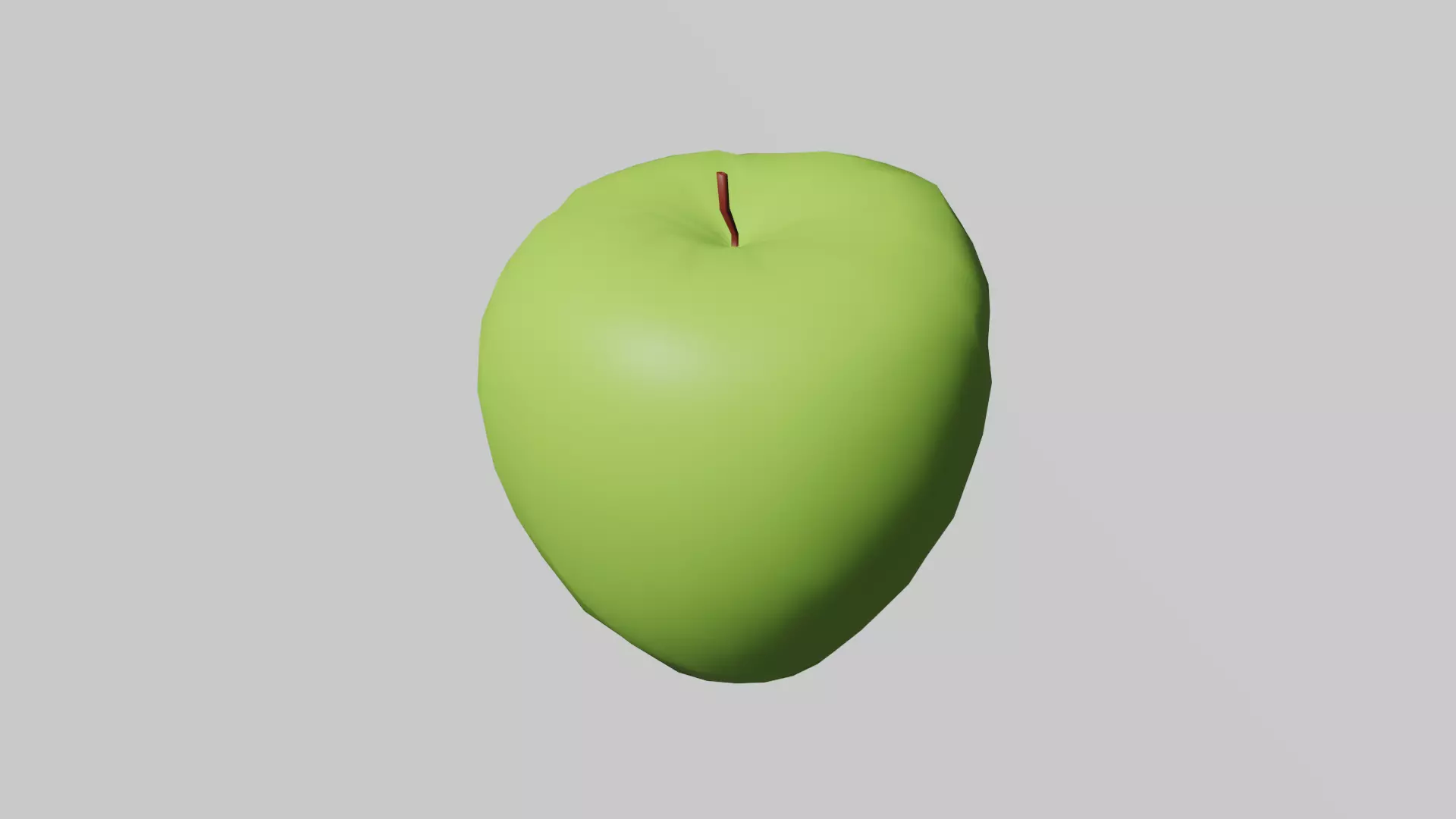 Green apple low poly Free low-poly 3D model_0