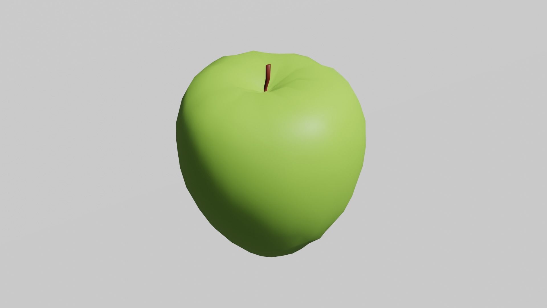 Green apple low poly Free low-poly 3D model_1